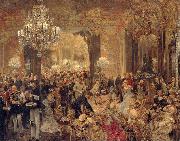 Adolph von Menzel The Dinner at the Ball Spain oil painting artist
